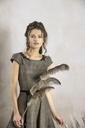 Sisi Midikleid mit schwingendem Rock gold
