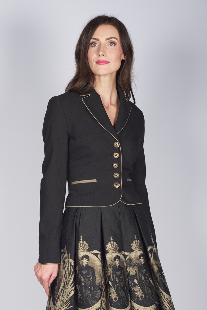 Sisi Kurze Revers-Jacke schwarz