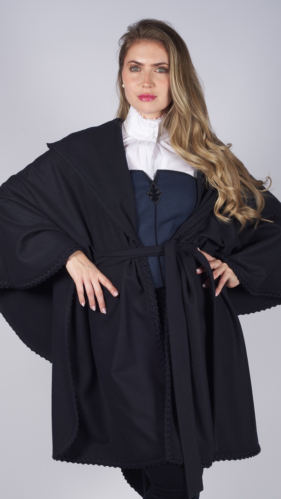 Cape mit Kapuze in royal