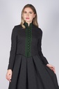 Jacke mit Lodenblende in schwarz-tanne