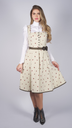 Klassisches Kleid aus Drucksamt in creme