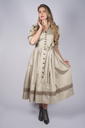 Kleid aus Baumwoll-Uni in creme