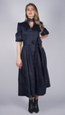 Kleid aus Baumwoll-Uni in royal