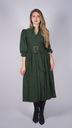 Kleid mit Gürtel in tanne