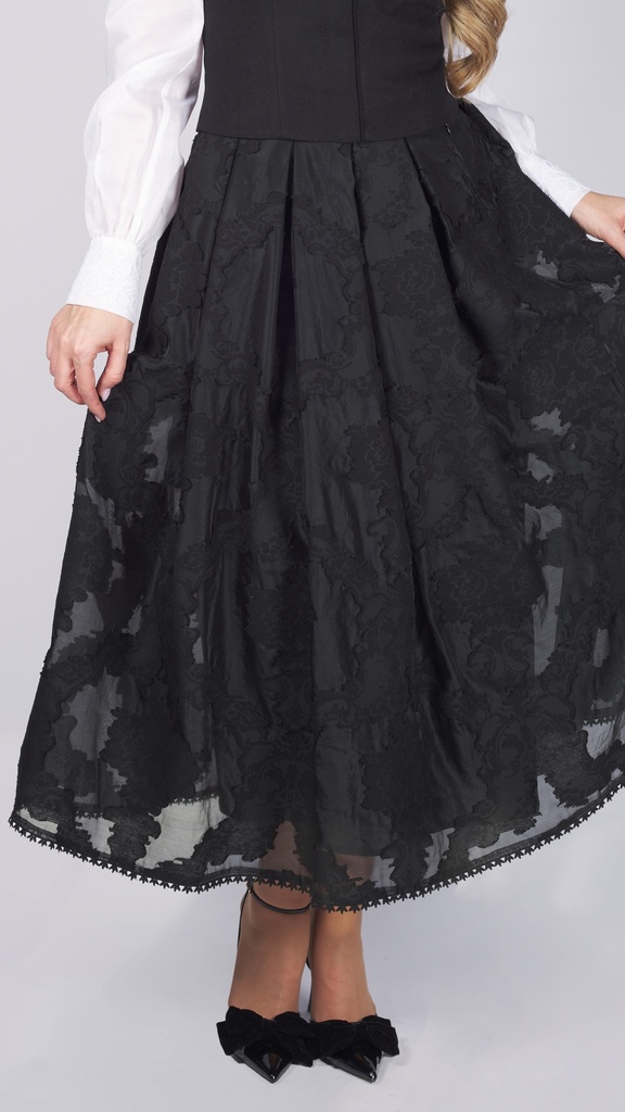 Rock aus Transparent-Jacquard in schwarz