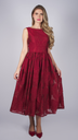 Midikleid aus Transparent Jacquard in karmesin