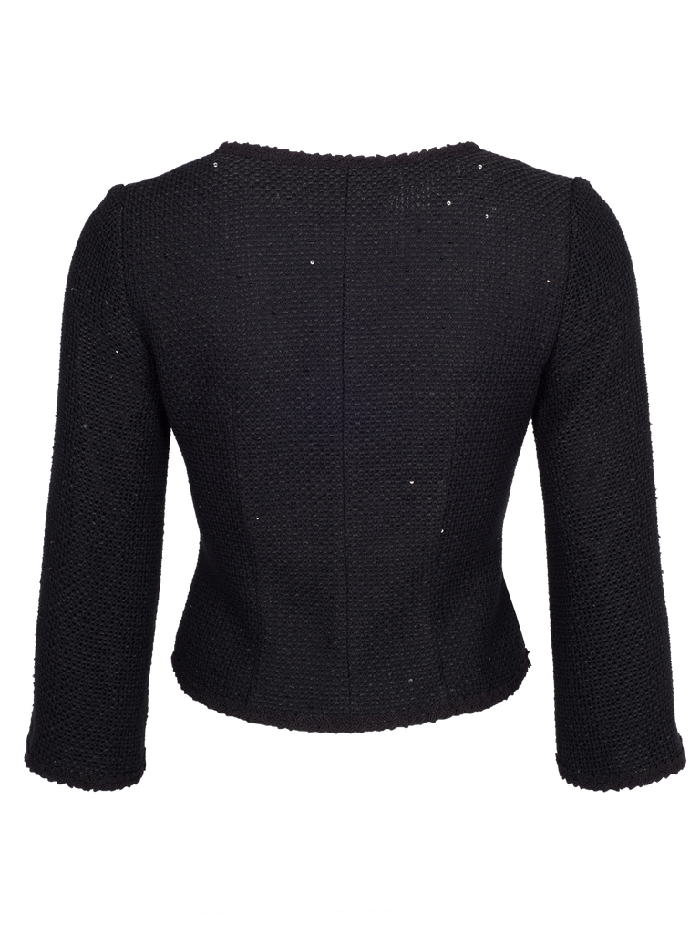 Schlichte Jacke mit Hakenverschluss in schwarz