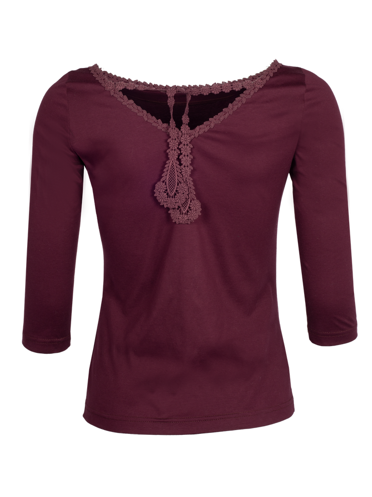 Shirt mit Dreiviertelarm in beere