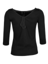 Shirt mit Dreiviertelarm in schwarz
