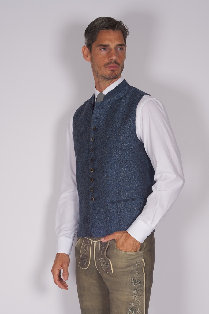 Allover Weste in enzian