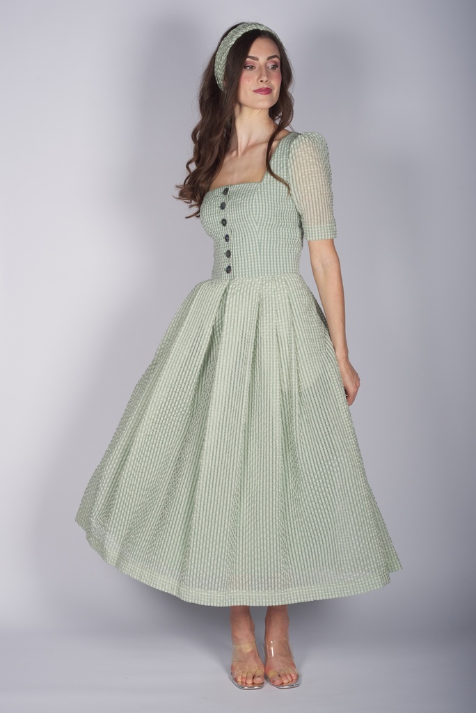 Karokleid mit Ärmeln in apfel