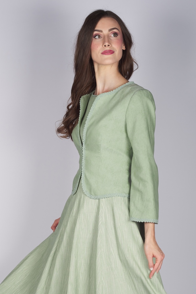 Schlichte Jacke mit Hakenverschluss in apfel