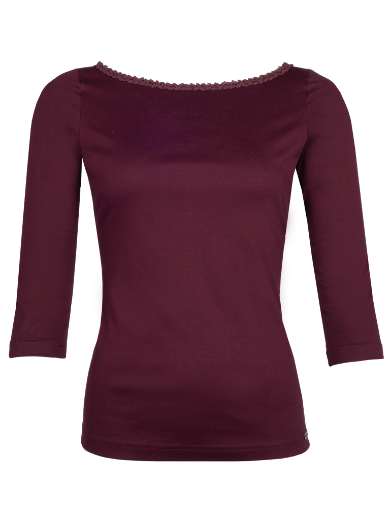 Shirt mit Dreiviertelarm in beere