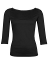 Shirt mit Dreiviertelarm in schwarz