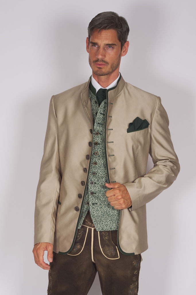 Vielknopfjacke mit Hornknöpfen in düne