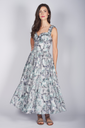 Bedrucktes Baumwollkleid mit Rüsche quelle 2