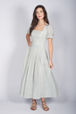 Leinenkleid mit Puff-Ärmeln quelle 2