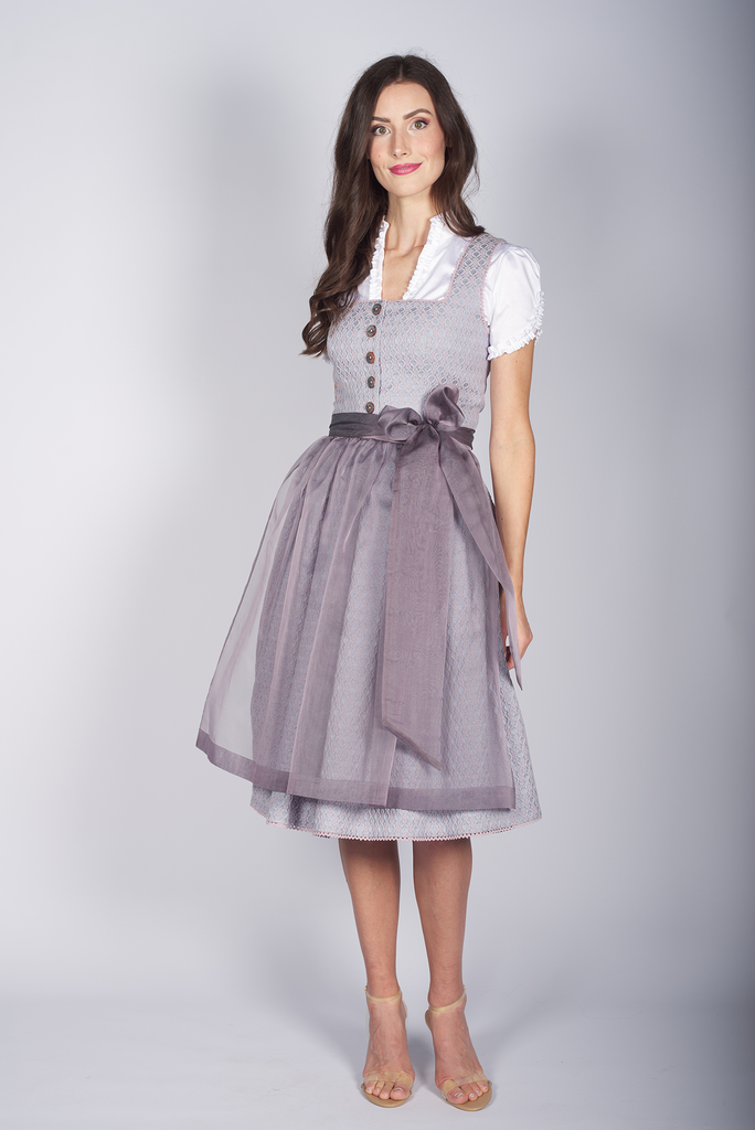 Midi-Dirndl aus Matelassé in flieder 2