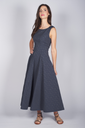 Midikleid mit Blätterapplikation nachtblau 3