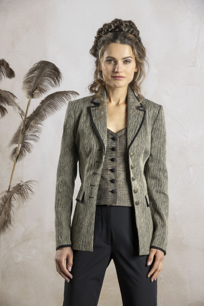 Sisi Lange Revers-Jacke gold
