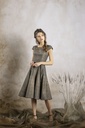 Sisi Midikleid mit schwingendem Rock gold