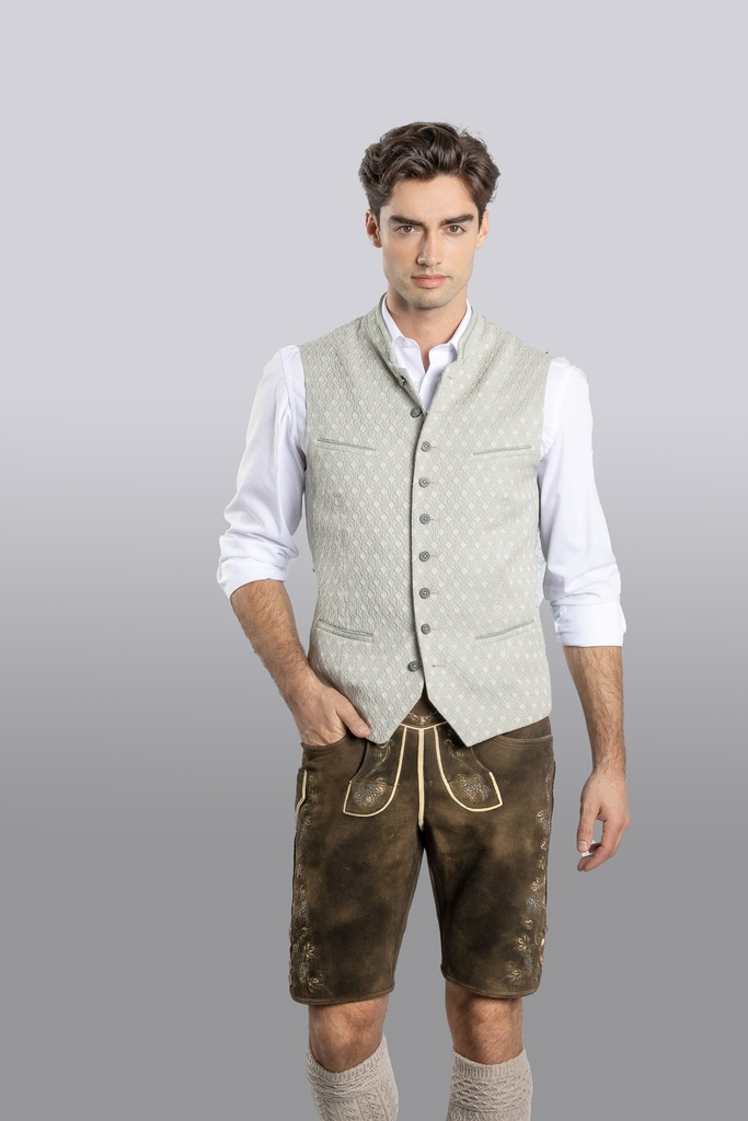 Weste aus Matelassé pistazie