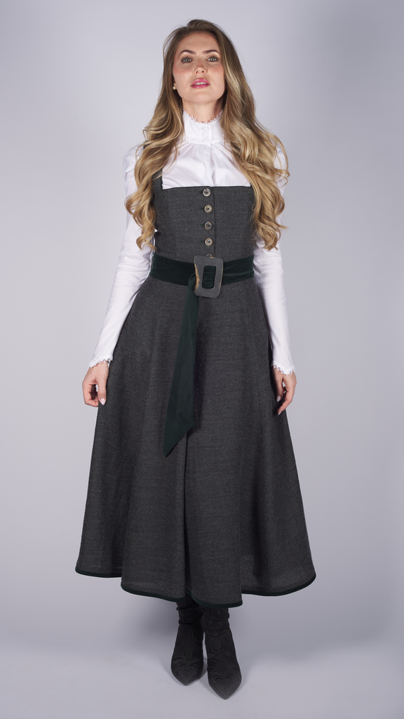 Klassisches Kleid aus Wolle in zinn