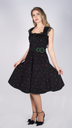 Klassisches Kleid aus Drucksamt in schwarz