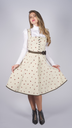 Klassisches Kleid aus Drucksamt in creme