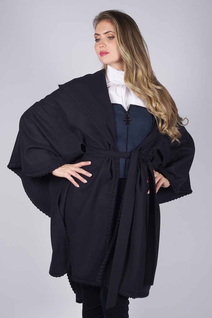 Cape mit Kapuze in royal