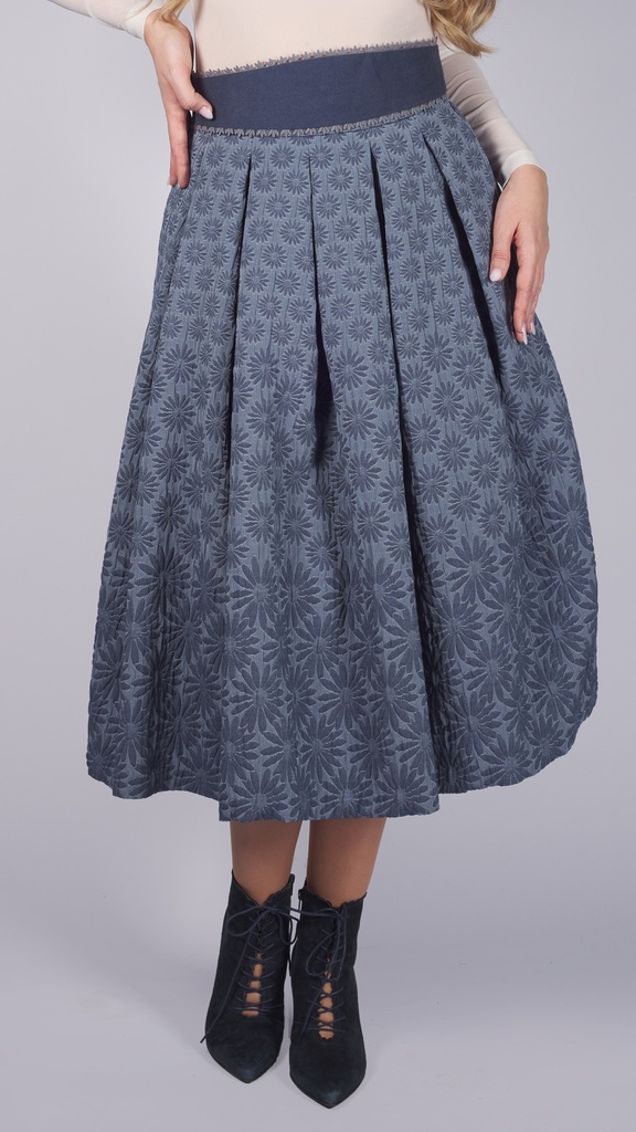 Mothwurf-Rock in Midilänge in eisblau