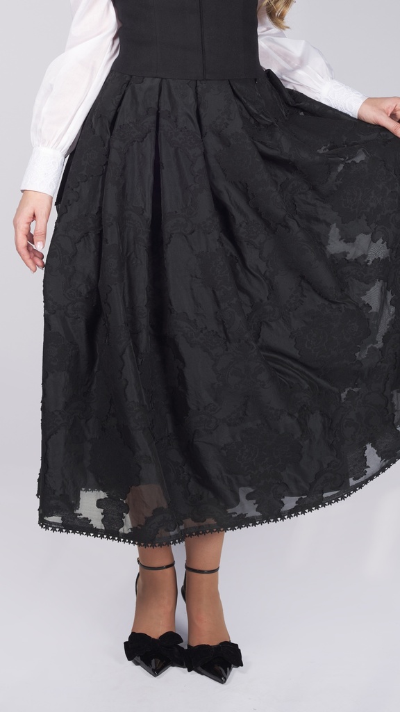 Rock aus Transparent-Jacquard in schwarz