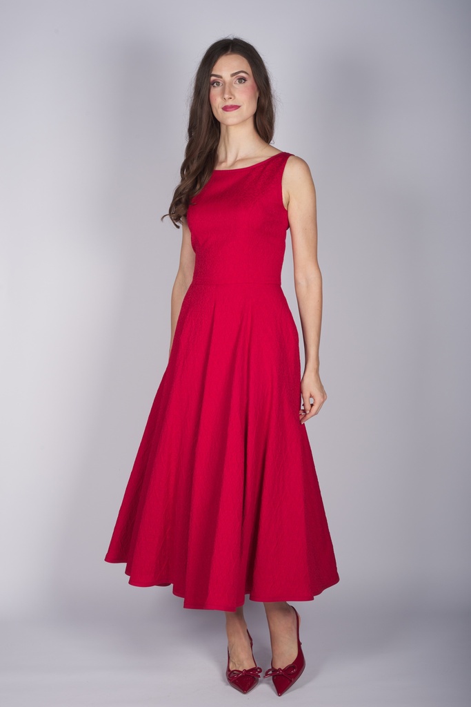 Kleid mit Schleife in mohn