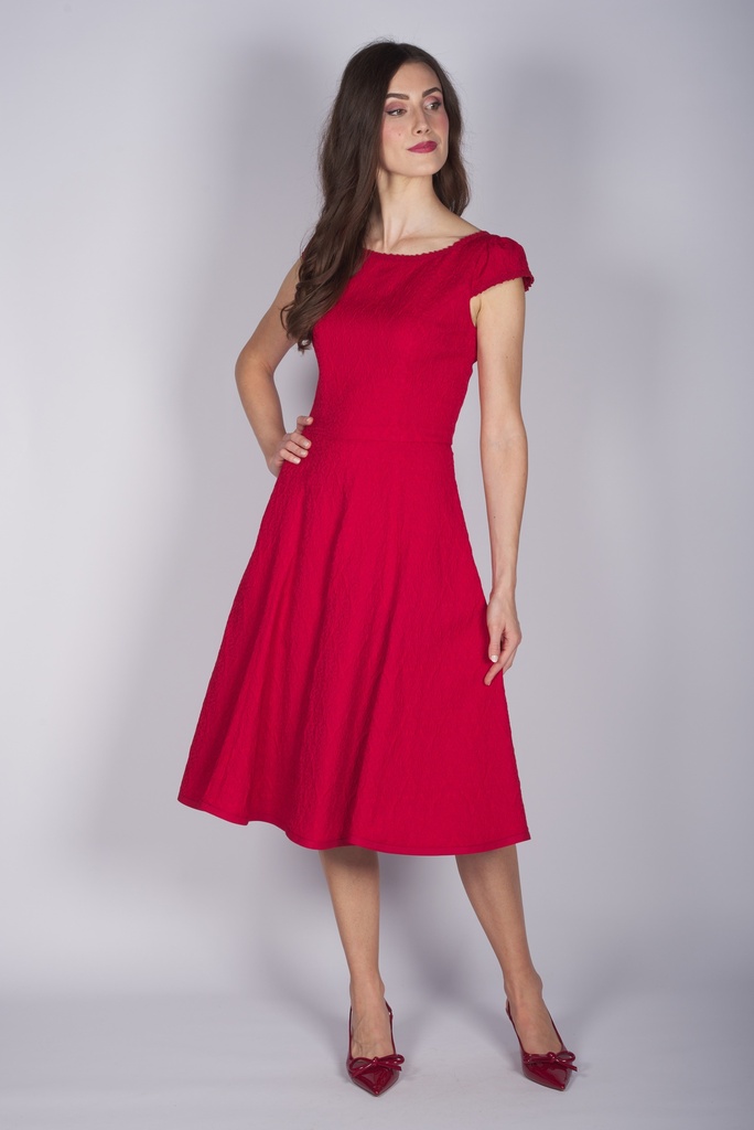 Schwingendes Bahnenkleid in mohn