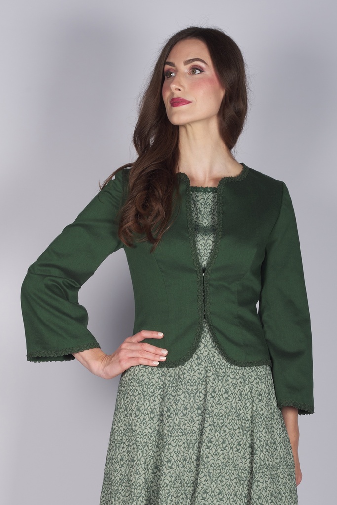 Schlichte Jacke mit Hakenverschluss in tanne