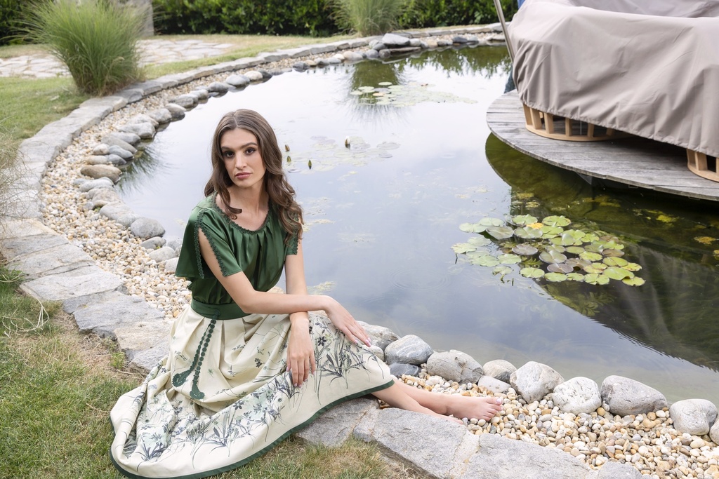 Bedruckter Rock in düne