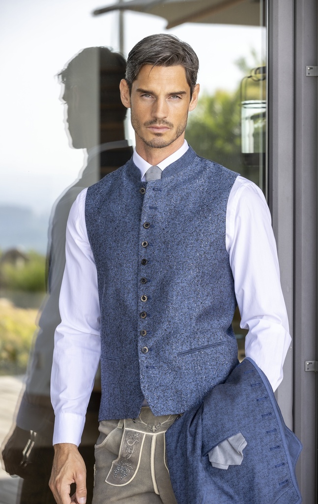 Allover Weste in enzian