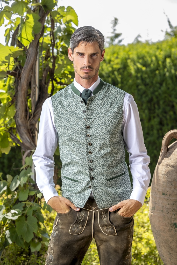 Allover Weste in tanne