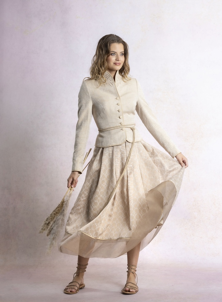 Jacke aus Retrobaumwolle haselnuss