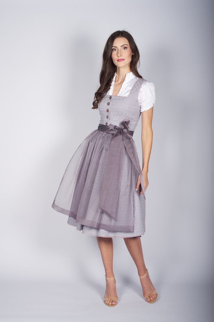 Midi-Dirndl aus Matelassé in flieder