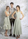 Midikleid mit Blätterapplikation linde
