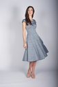 Kleid mit schwingendem Rock kristallblau