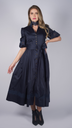 Kleid aus Baumwoll-Uni in royal